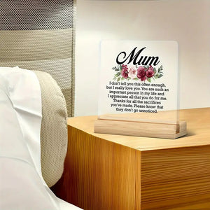 Elegant Acrylic Plaque for Mum – Heartfelt Thank You Gift from Daughter or Son - My Store