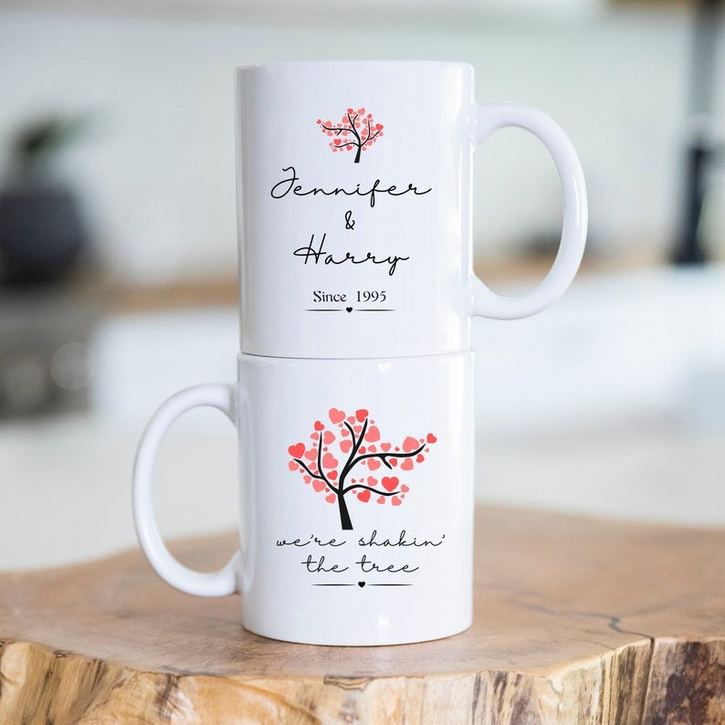 Personalized Cherry Blossom Coffee Mug Set – Nature-Inspired Gift for Couples - My Store