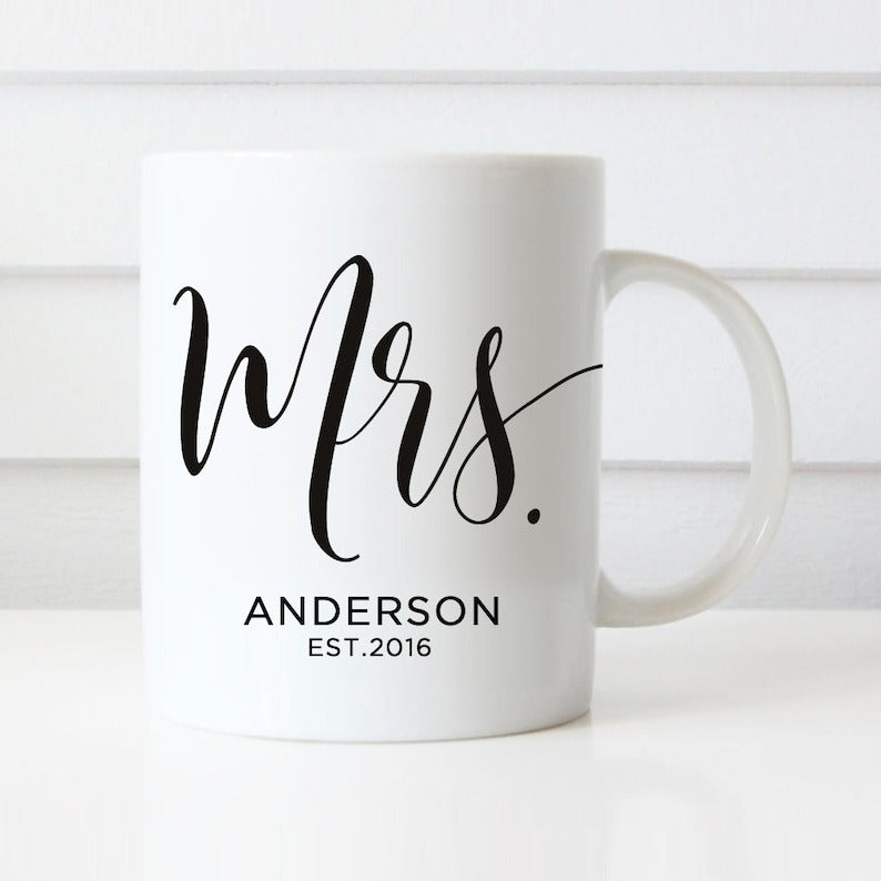 Mr. and Mrs. Coffee Mug Set – Personalized Wedding Gift for Couples - My Store