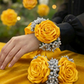Mayon Flower Jewelry Gajra Bracelet Set | Mehndi Haldi Floral Wrist Jewelry | Ribbon Flower Gajra | Bridal Flower Jewelry