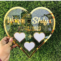 Heart Shaped Nikah Thumb Acrylic Board - Personalized Islamic Wedding Keepsake