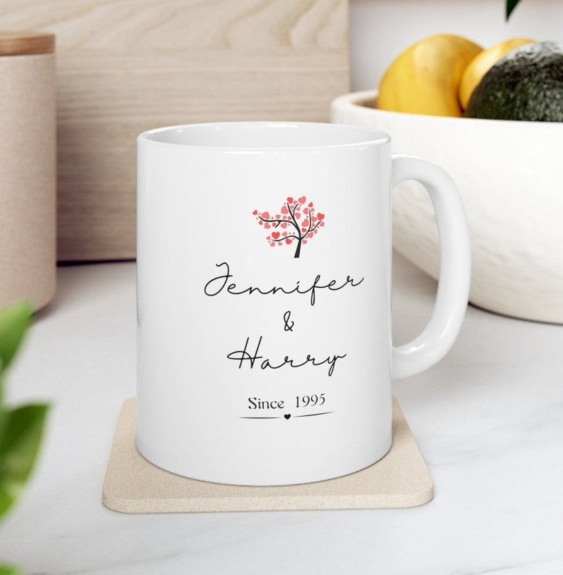 Personalized Cherry Blossom Coffee Mug Set – Nature-Inspired Gift for Couples - My Store