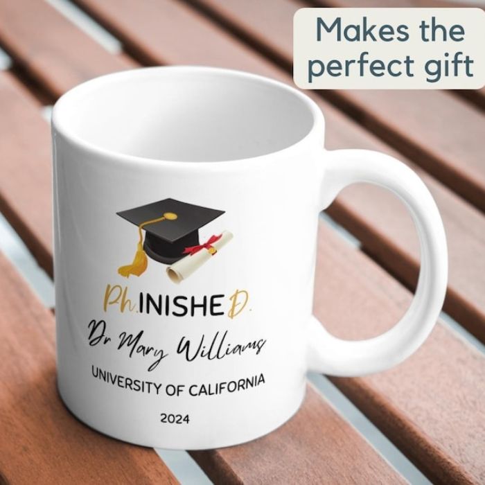 Custom PhD Graduation Mug – Personalized 'PhinisheD' Gift for Graduates - My Store