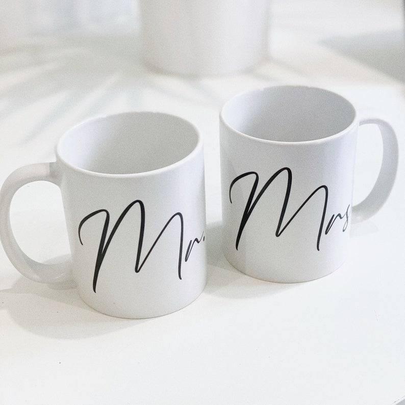 Mr. and Mrs. Coffee Mug Set – Personalized Wedding Gift for Couples - My Store