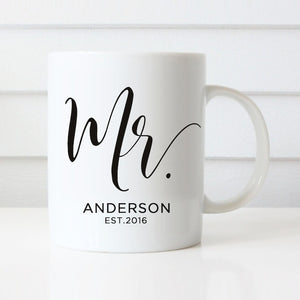 Mr. and Mrs. Coffee Mug Set – Personalized Wedding Gift for Couples - My Store