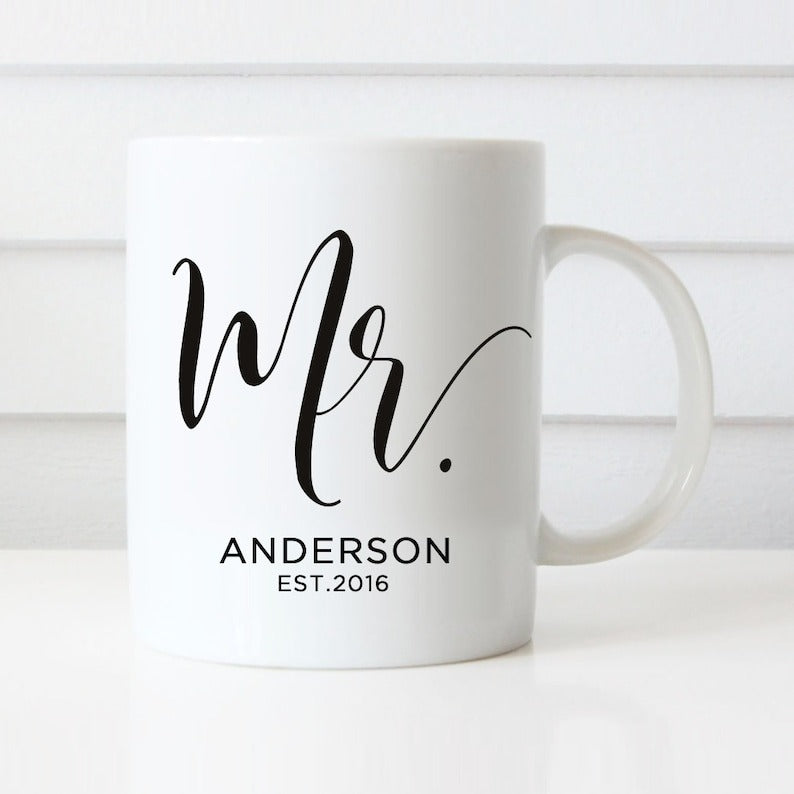 Mr. and Mrs. Coffee Mug Set – Personalized Wedding Gift for Couples - My Store