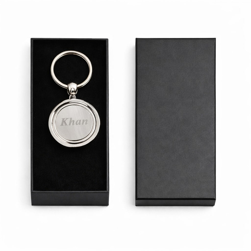 Globe Metallic Keychain Pakistan | Custom Name & Car Keys Giftstudio