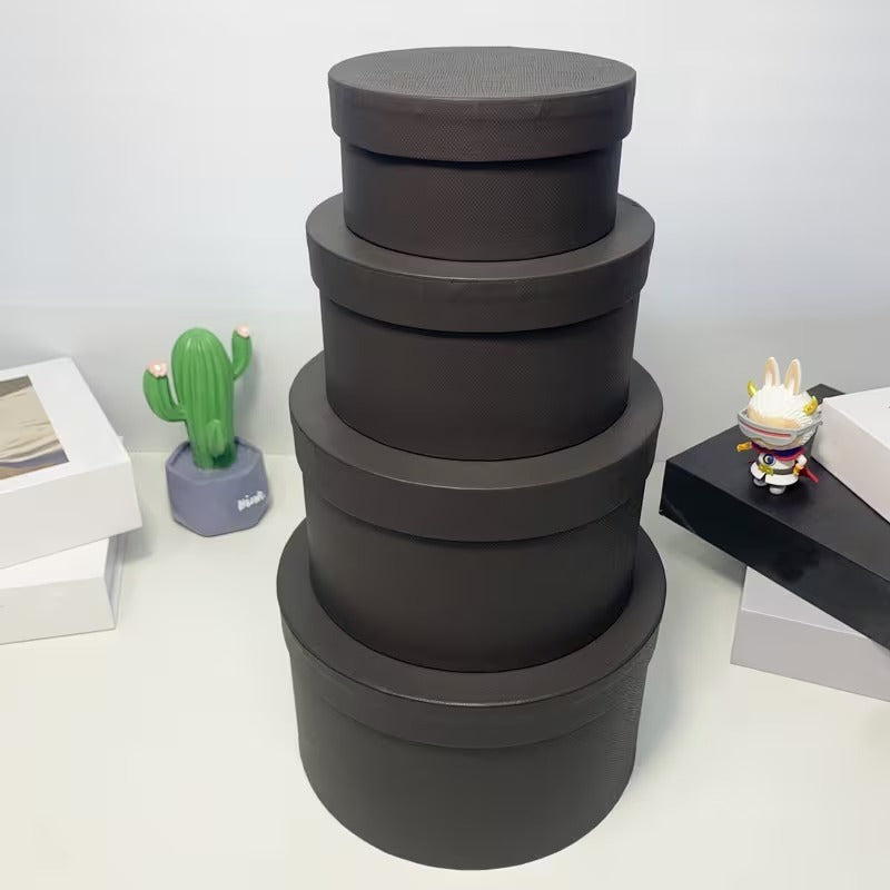 Empty Gift Boxes Black Round Set Eid  Gift Boxes