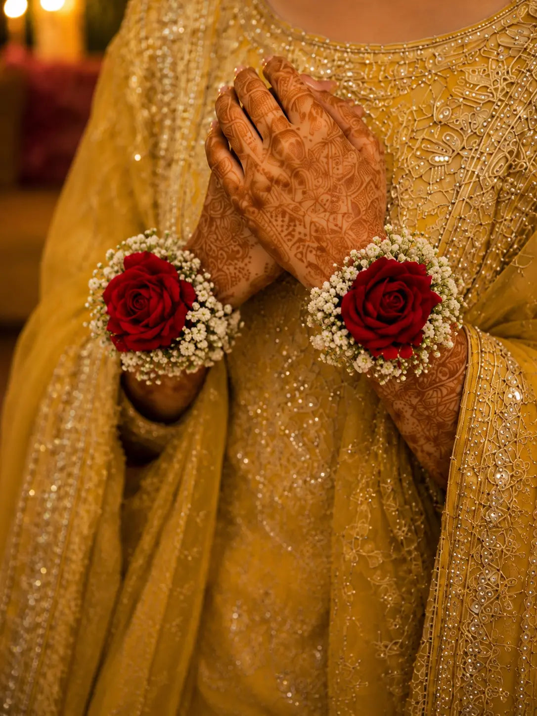Artificial Flower Jewellery Set Pearl Dough Bridal Jewelry - Gift Studio Pakistan photo 2