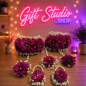Artificial Flower Jewellery Set Pearl Dough Bridal Jewelry - Gift Studio Pakistan photo 4