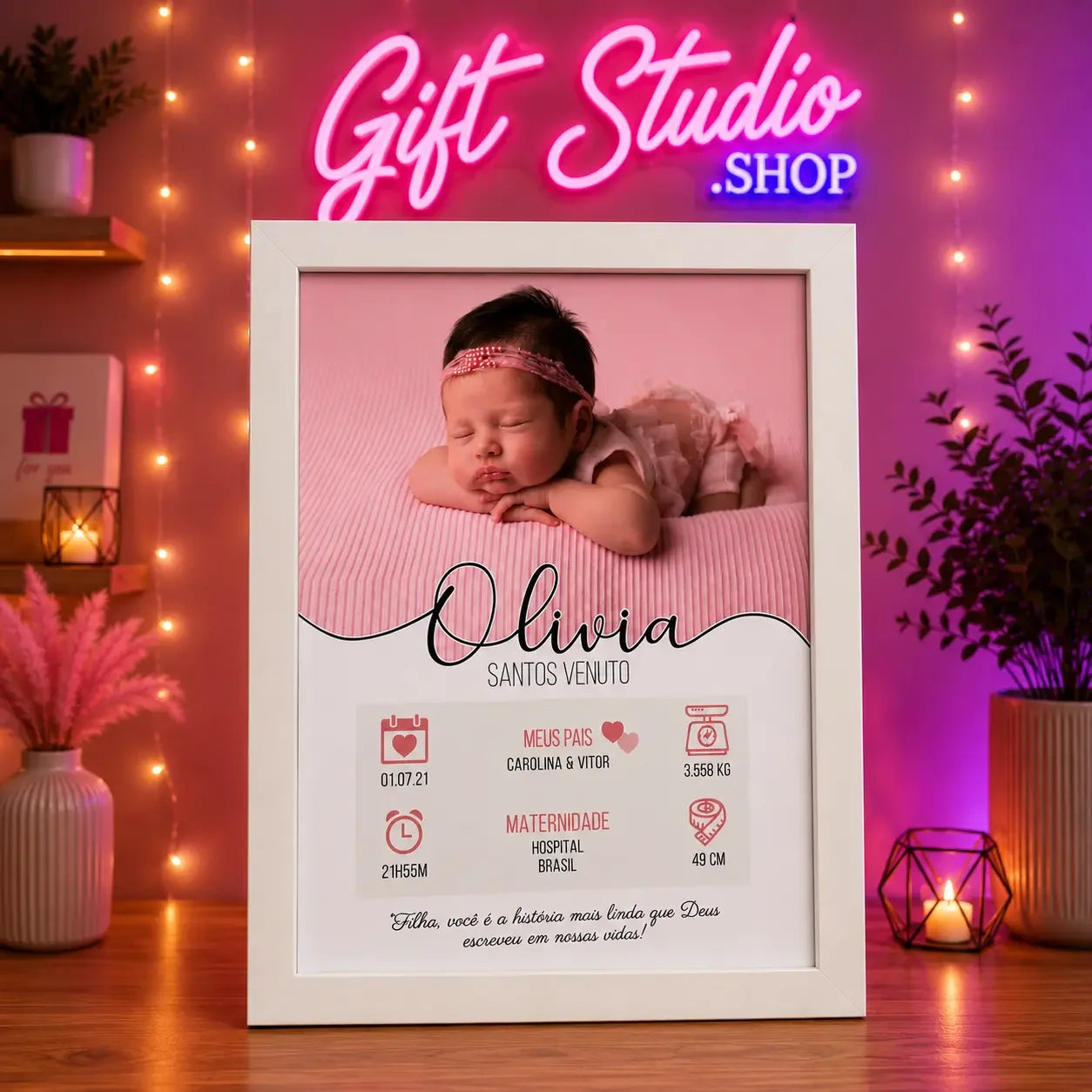 Baby Boy Birth Frame Pakistan Personalized Newborn Gift Frame - Gift Studio Pakistan photo 3