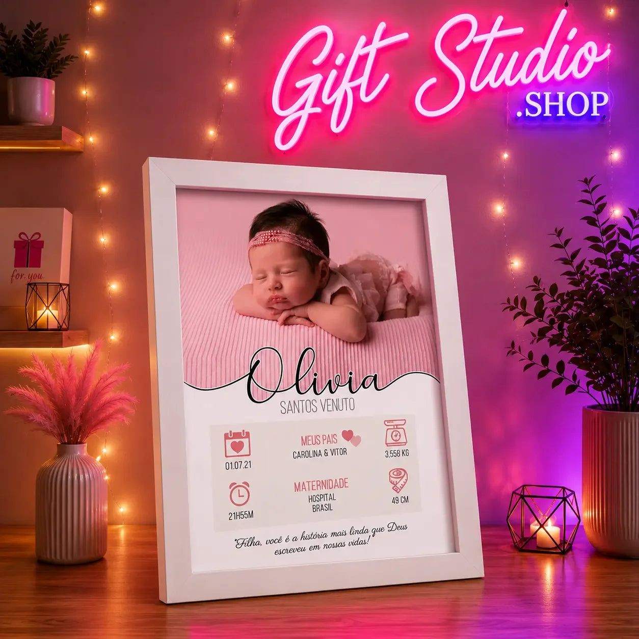 Baby Boy Birth Frame Pakistan Personalized Newborn Gift Frame - Gift Studio Pakistan photo 4