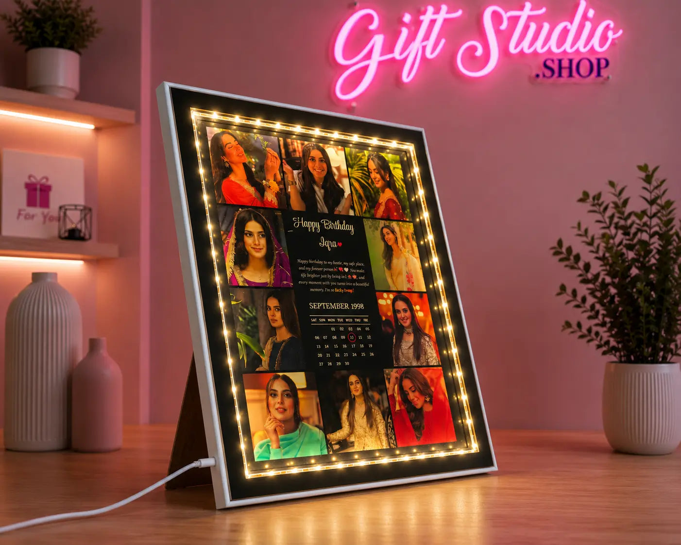 Birthday LED Photo Frame Pakistan Best Friend Sister Gift - Gift Studio Pakistan photo 2