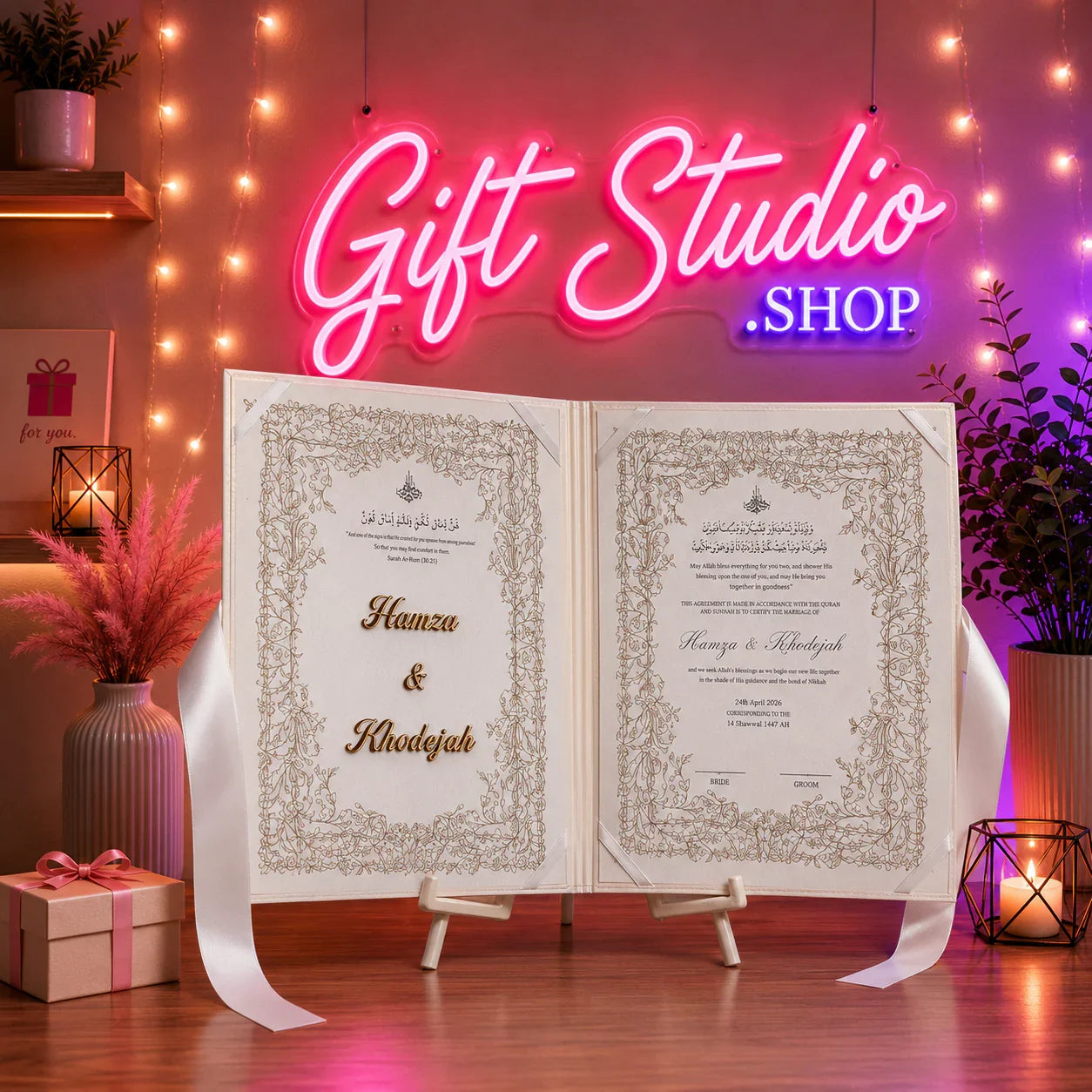 Custom Nikkah Nama Booklet Pakistan Personalized Wedding Keepsake - Gift Studio Pakistan photo 4