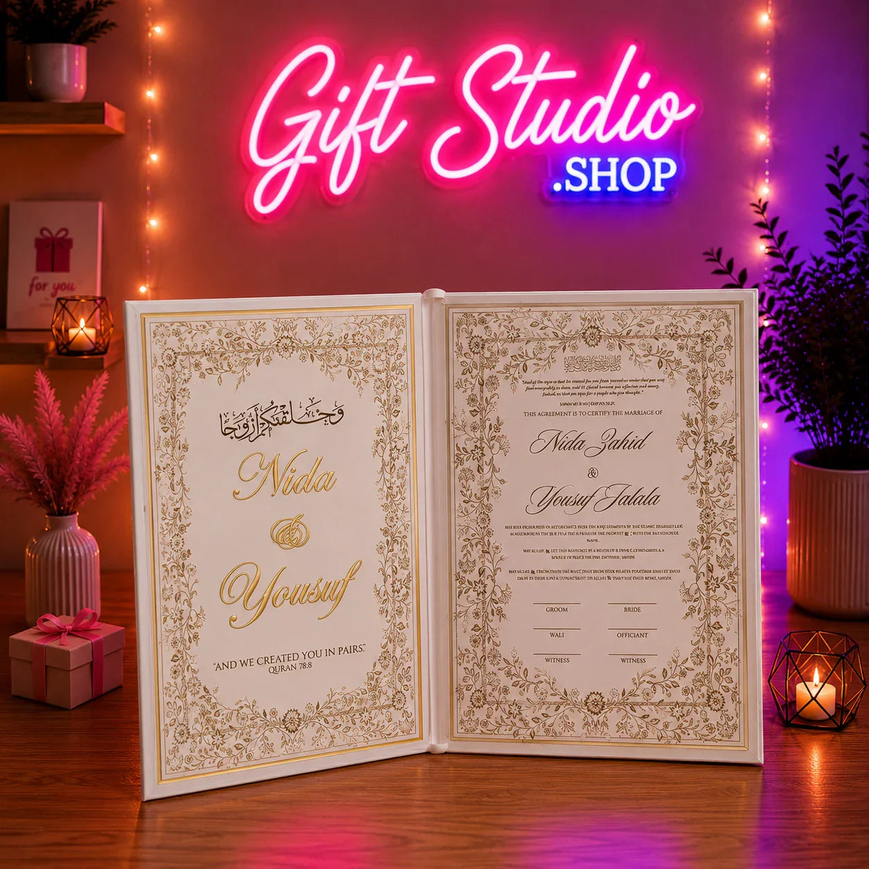Custom Nikkah Nama Booklet Pakistan Personalized Wedding Keepsake - Gift Studio Pakistan photo 5