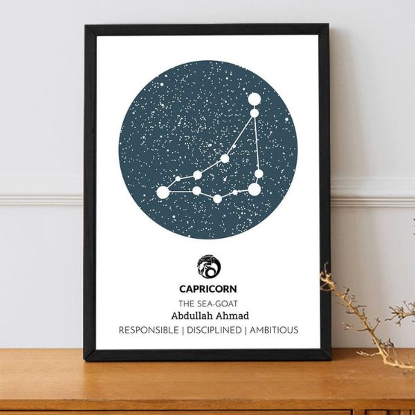 Custom Zodiac Star Map Frame for Abdullah from Gift Studio