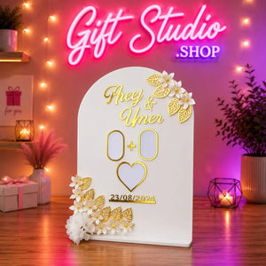 Customized Acrylic Nikkah Thumb Board Personalized Islamic Wedding Keepsake - Gift Studio Pakistan photo 1