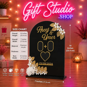 Customized Acrylic Nikkah Thumb Board Personalized Islamic Wedding Keepsake - Gift Studio Pakistan photo 3