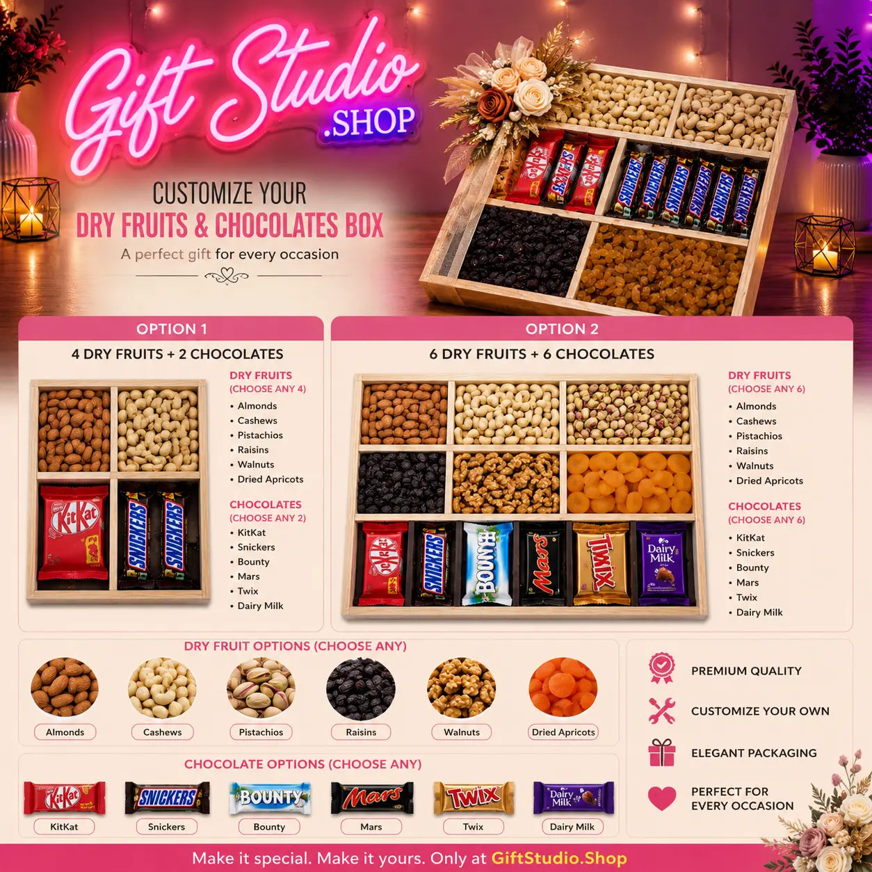 Dry Fruit Gift Basket Pakistan Premium Dates and Nuts Hamper - Gift Studio Pakistan photo 4