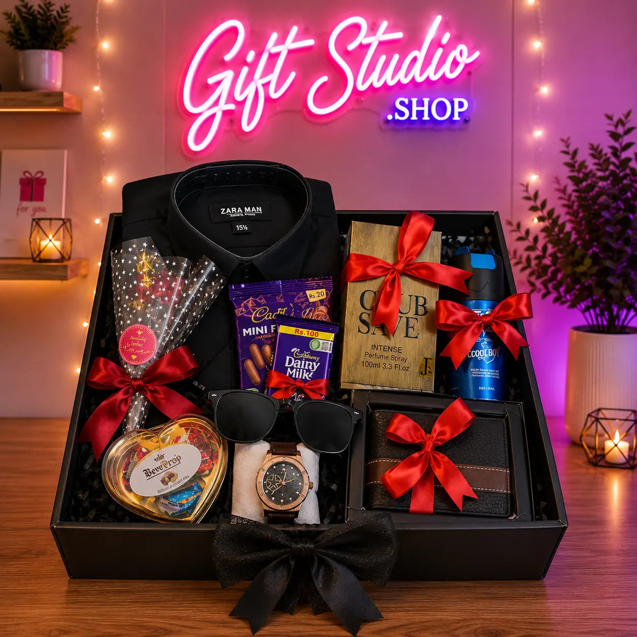 Eid Gift Basket for Him Pakistan Eidi Gift for Husband Brother - Gift Studio Pakistan photo 2