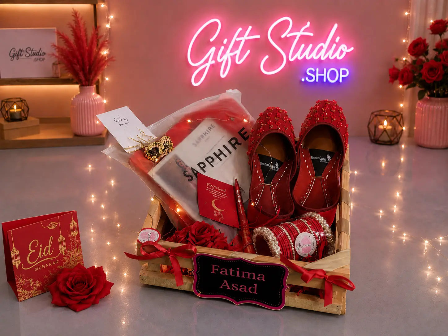 Eid Gift Basket for Wife Pakistan Eidi Gift for Girlfriend Sister - Gift Studio Pakistan photo 2