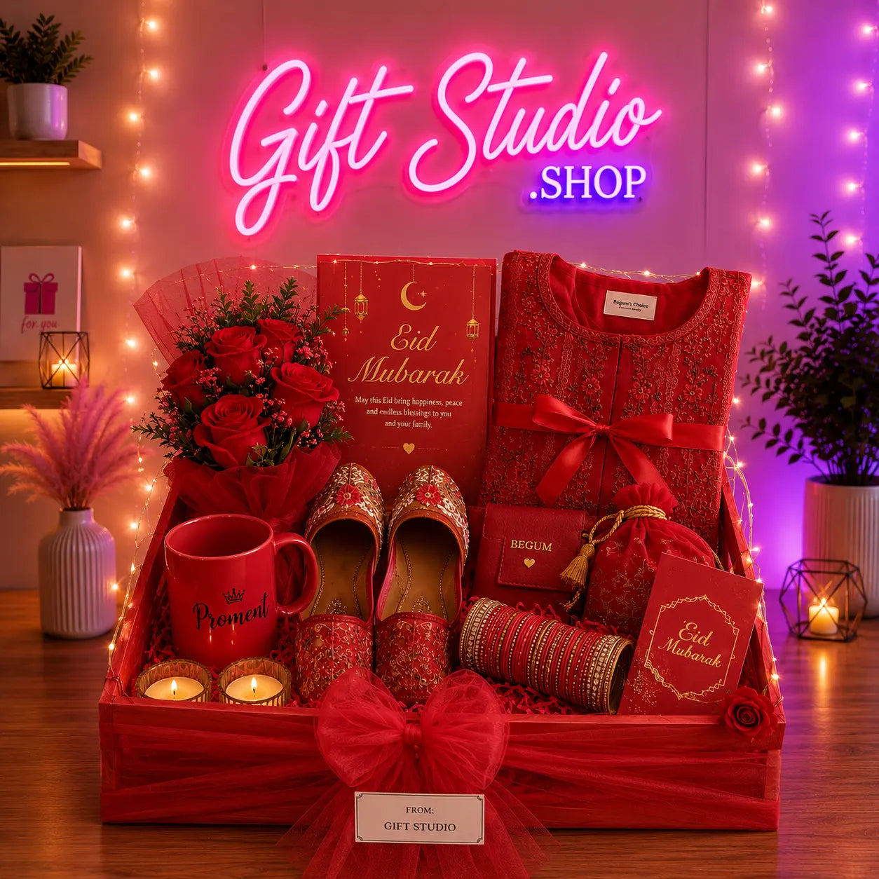 Eid Gift for Fiancee Pakistan Dulhan Engagement Eid Gift Basket - Gift Studio Pakistan photo 4