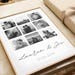 Flat-lay image of a personalized couples photo collage print, designed for anniversaries, engagements, and wedding gifts.