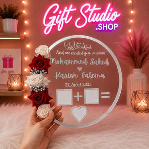 Heart Shaped Nikah Thumb Acrylic Board Personalized Islamic Wedding Keepsake - Gift Studio Pakistan photo 3
