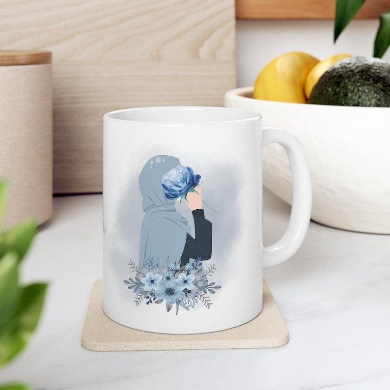 Personalized Arabic Name Coffee Mug – Elegant Hijab Design, Ideal Ramadan & Eid Gift - My Store