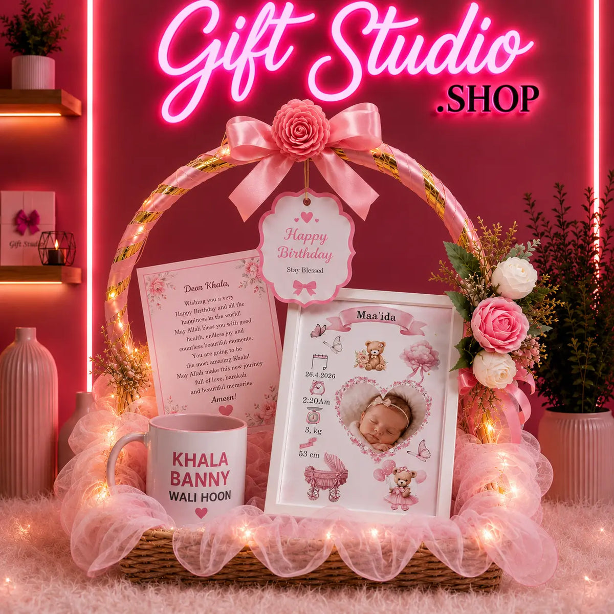 Baby Shower Gift Basket Pakistan | Personalized Newborn Crate — Gift Studio