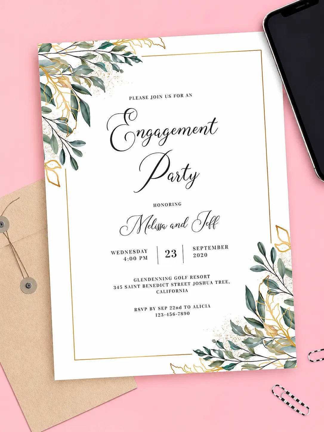 Engagement Invitation Card Pakistan | Elegant Design — Gift Studio
