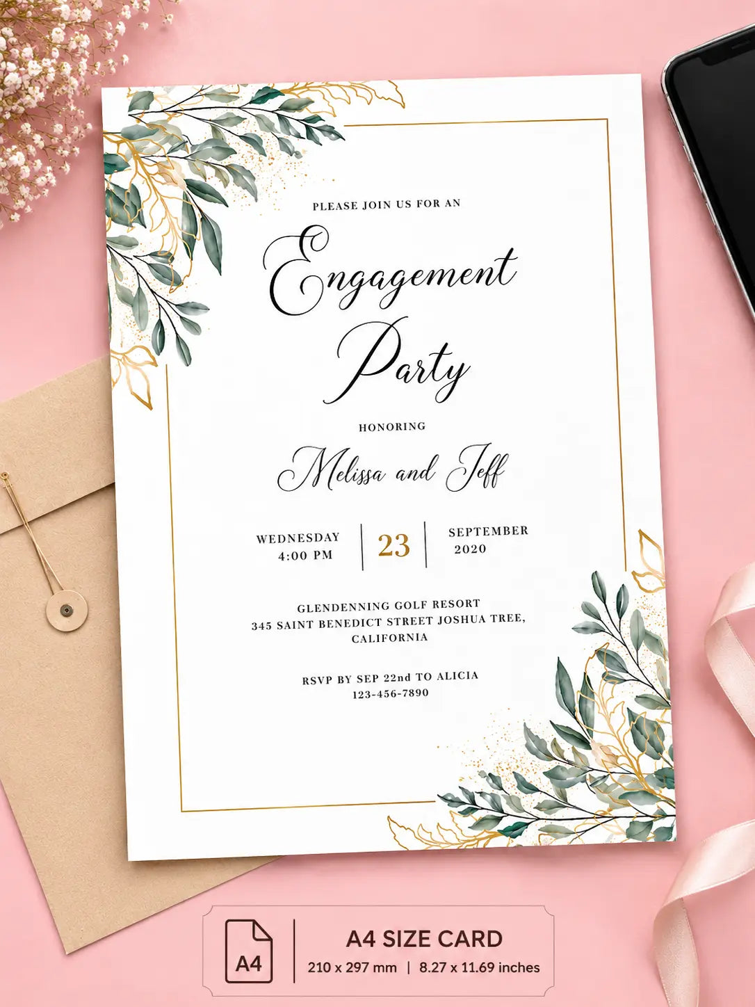 Engagement Invitation Card Pakistan | Elegant Design — Gift Studio