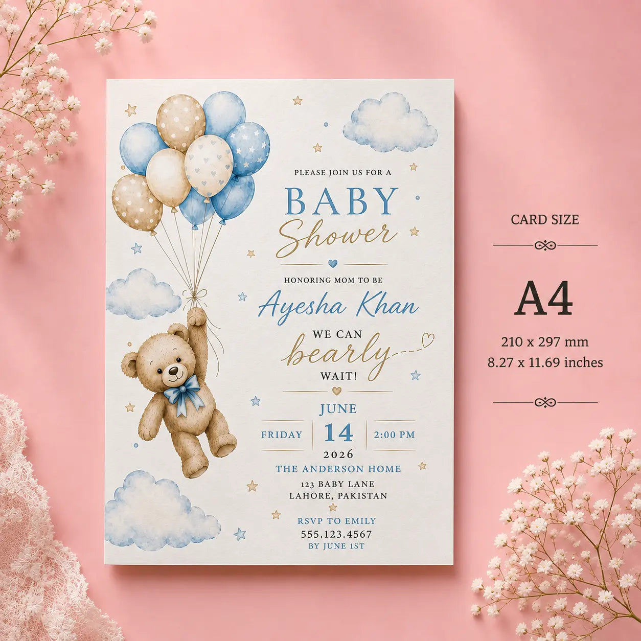 Baby Shower Invitation Card Pakistan | Custom Design — Gift Studio