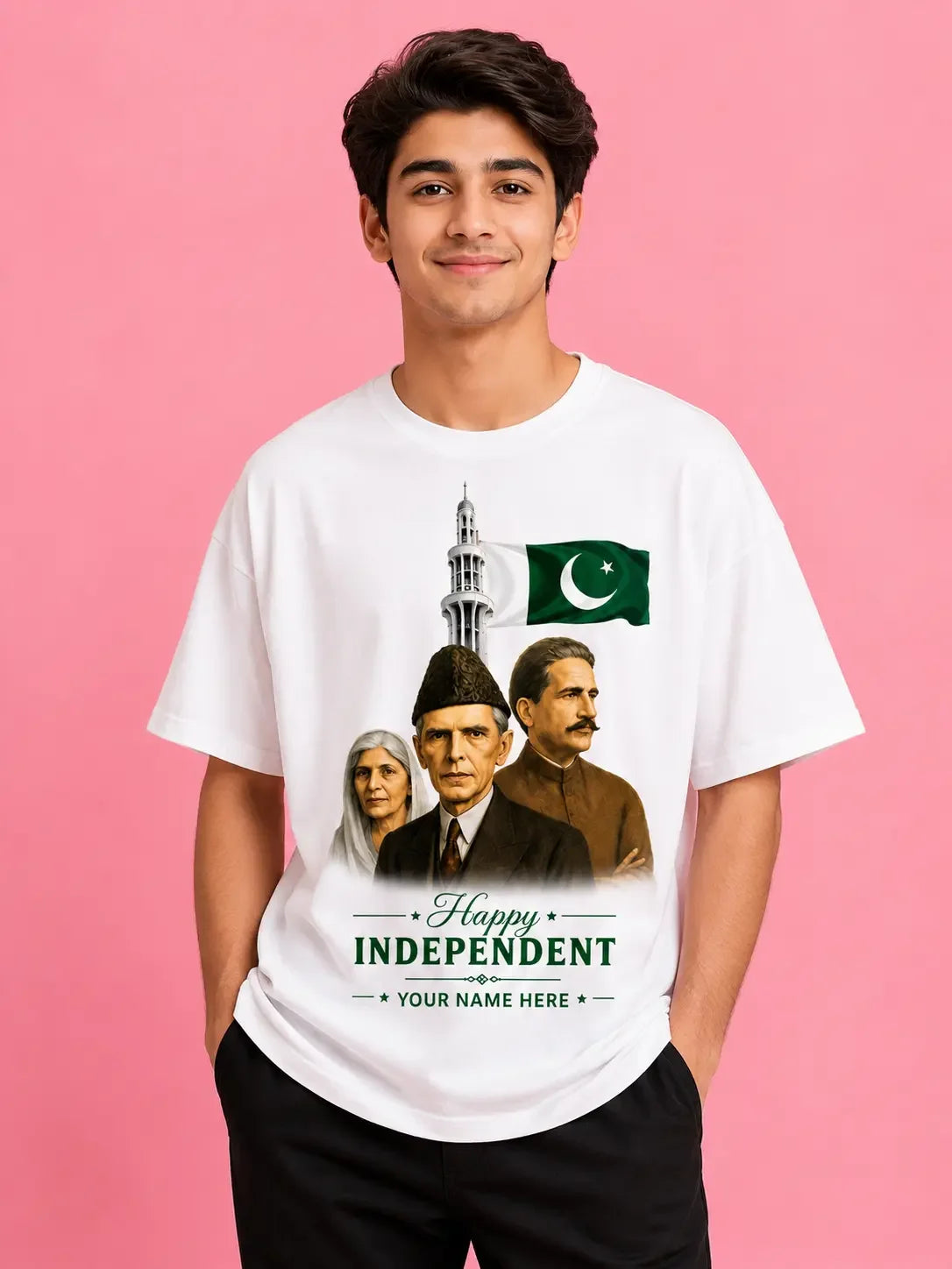 Men's azadi 14 August t-shirt Pakistan - customize name Gift Studio