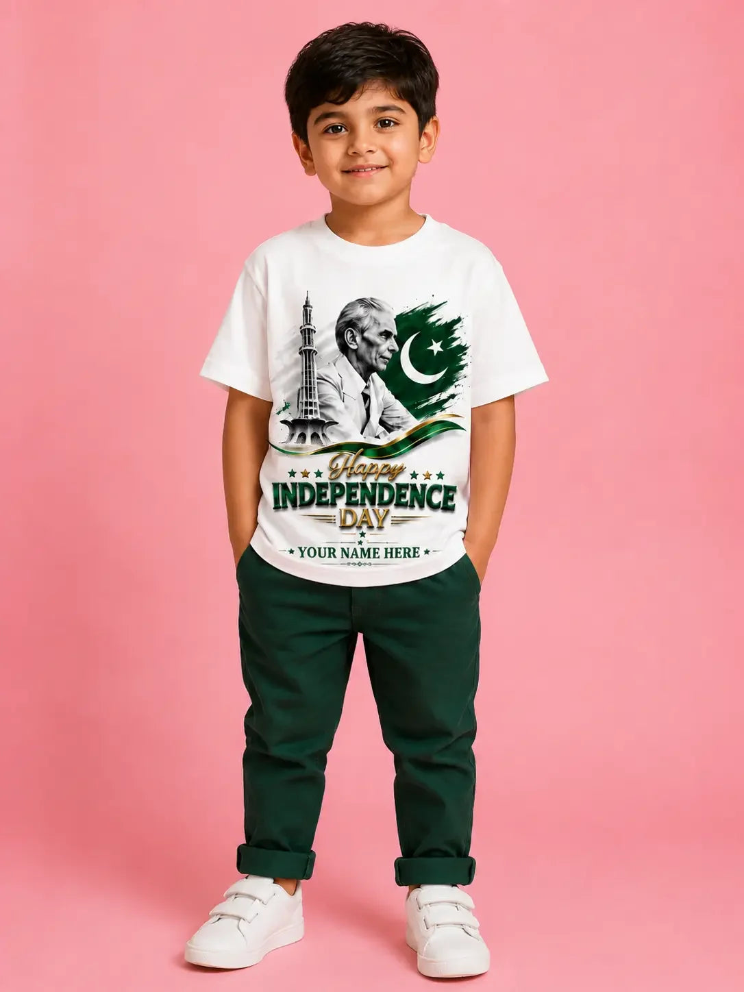 Matching family 14 August t-shirts Pakistan - azadi customize Gift Studio