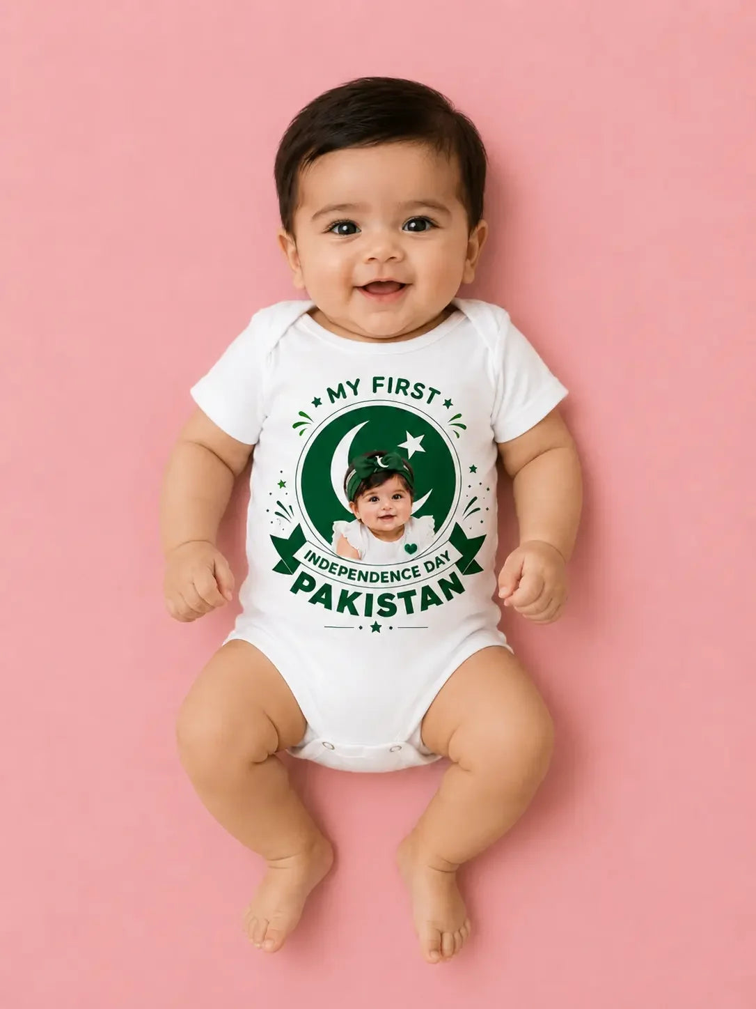 Baby 14 August romper Pakistan - azadi independence day customize Gift Studio