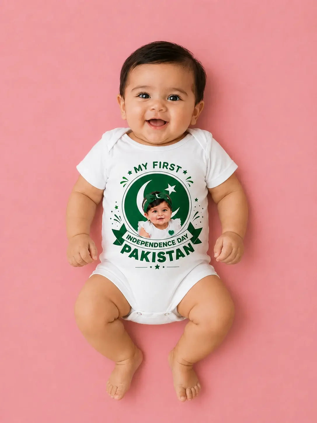 14 August azadi baby romper Pakistan - custom name independence day giftstudio.shop