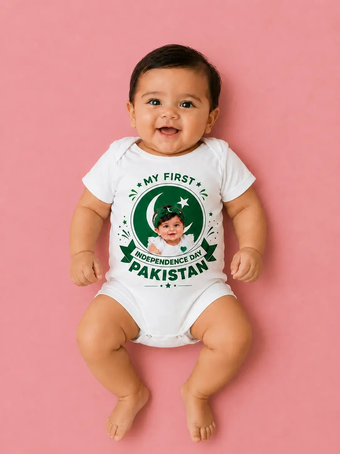 Baby azadi romper 14 August Pakistan - independence day customize Gift Studio