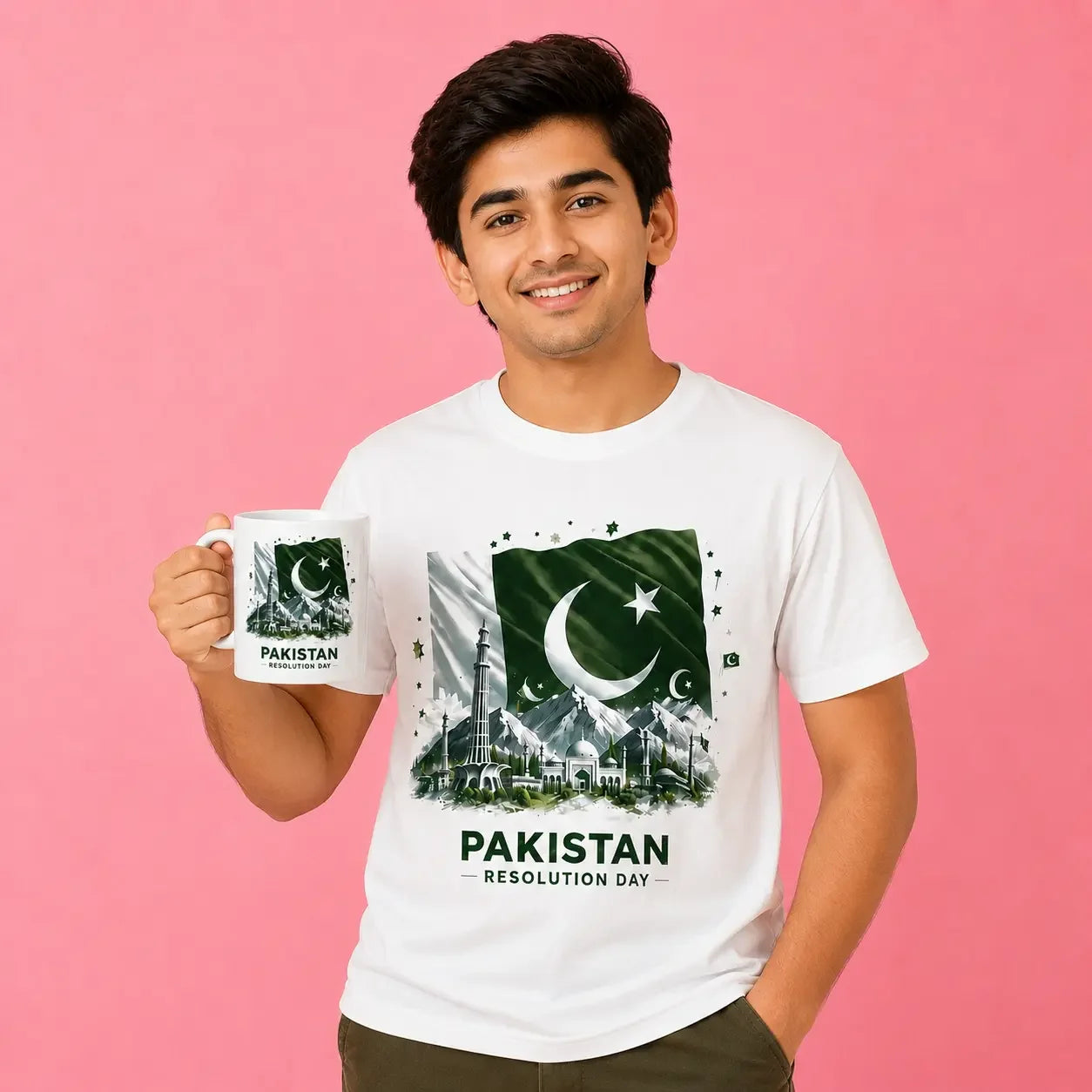 Independence day t-shirt cap combo Pakistan - 14 August azadi Gift Studio