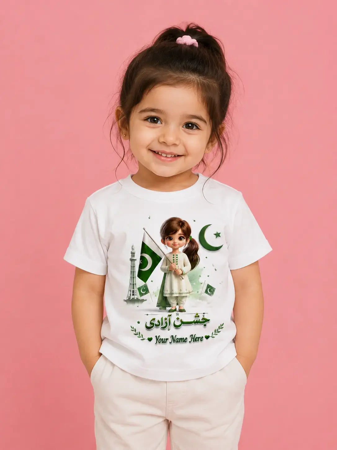 Girls 14 August azadi t-shirt Pakistan - independence day dress giftstudio.shop