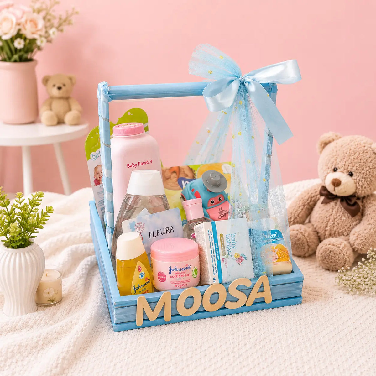 Baby Boy Gift Basket Pakistan | Personalized Newborn Crate — Gift Studio