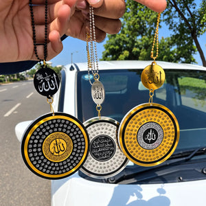 Islamic car hanging set in golden, silver and black colors