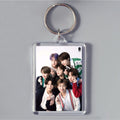 K-pop group photo acrylic keychain with clear frame