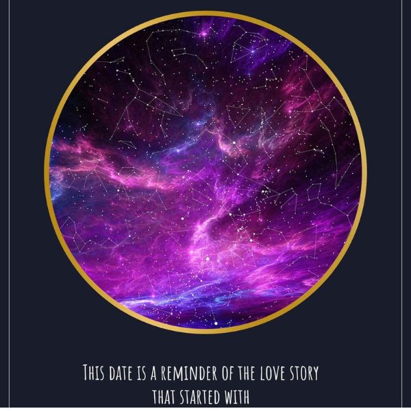  Lavender Star Map Poster for Ferwa & Nabil from Gift Studio