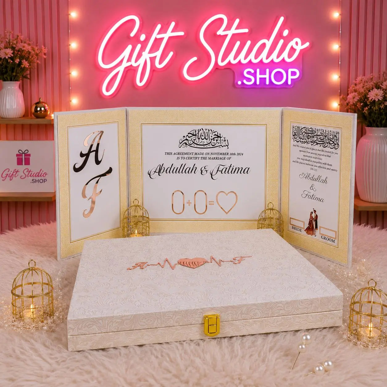 Luxury Nikkah Booklet Box Set Pakistan Premium Velvet Nikah Gift Set - Gift Studio Pakistan photo 4