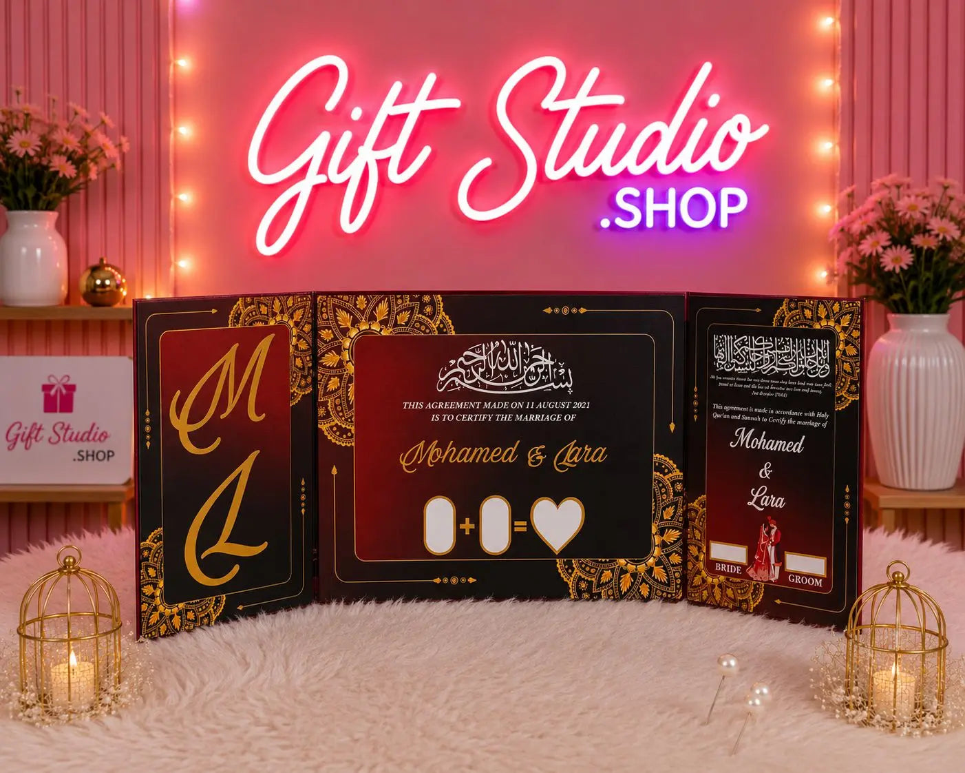 Luxury Nikkah Booklet Box Set Pakistan Premium Velvet Nikah Gift Set - Gift Studio Pakistan photo 5