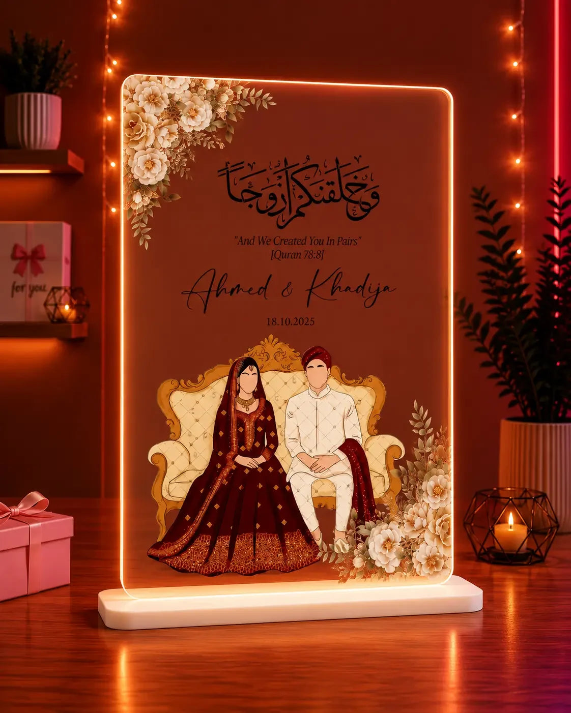 Nikah Acrylic Plaque Pakistan Personalized Wedding Gift - Gift Studio Pakistan photo 2