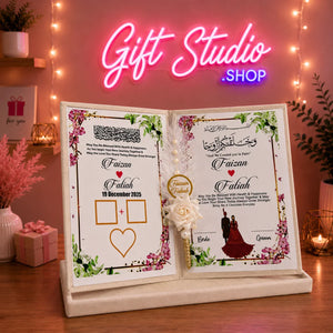 Nikah Booklet Frame Pakistan Nikkah Book with Frame and Box - Gift Studio Pakistan photo 3