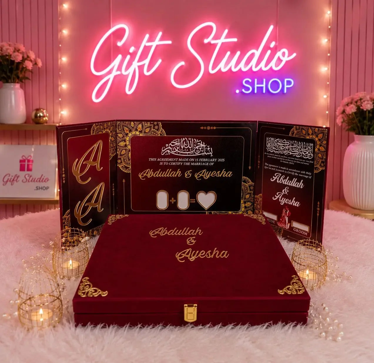 Nikah Certificate Booklet with Pen and Box Pakistan - Gift Studio Pakistan photo 1