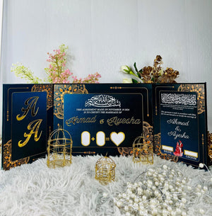 Elegant nikah booklet with beautiful design, perfect for Islamic wedding ceremonies and nikah documentation.